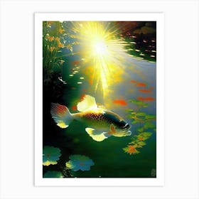 Gin Matsuba Koi Fish Monet Style Classic Painting Art Print