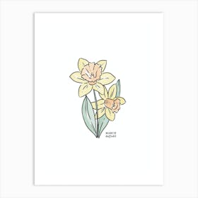 March Daffodil Birth Flower 1 Art Print