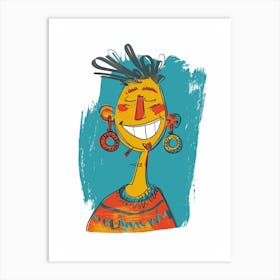 Woman With Earrings Art Print