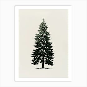 Douglas Fir Tree Pixel Illustration 1 Art Print