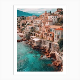 Mediterranean View Summer Vintage Photography Art Print