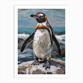 Galapagos Penguin Livingston Island Colour Block Painting 6 Art Print