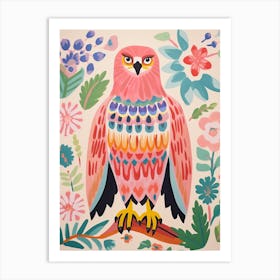 Pink Scandi Golden Eagle 2 Art Print