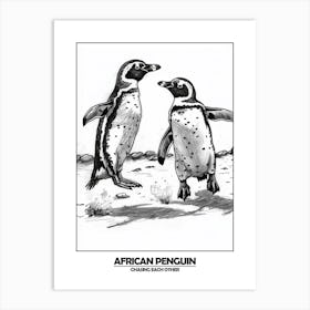 Penguins Chasing Eachother 1 Art Print