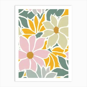 Sunflower Pastel Floral 2 Flower Art Print