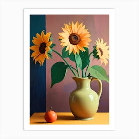 Sunflowers In A Vase 3 Art Print