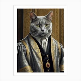 Cat In Robes Art Print