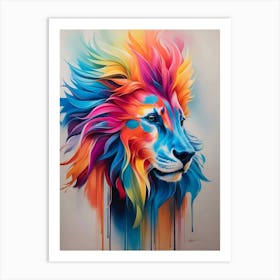 Colorful Lion Art Print