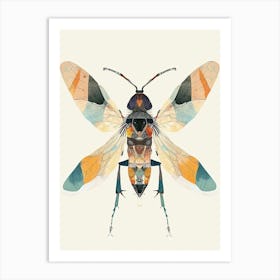 Colourful Insect Illustration Wasp 13 Art Print