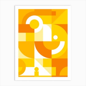 Orange Geometric Shapes Art Print