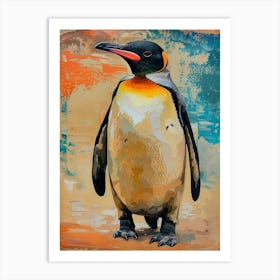 Galapagos Penguin Signy Island Colour Block Painting 2 Art Print