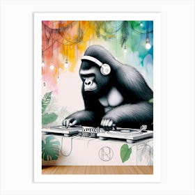 Groovin' Gorilla Art Print