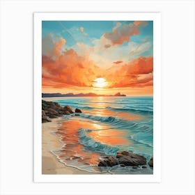 Sunset On The Beach 34 Art Print