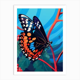 Pop Art Red Spotted Purple Butterfly  2 Art Print