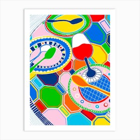 Dinner in Paris colourful art print Art Print