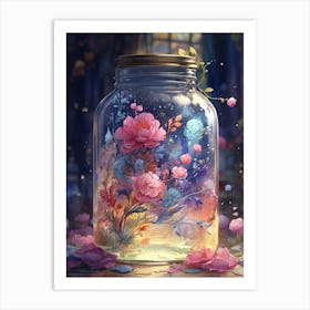 Jar Of Flowers Art Print