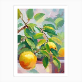 Dwarf Lemon Tree Impressionist Painting Plant Art Print