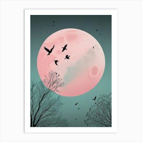 Fly Away Moon Scene (1) Art Print