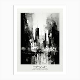 Cityscape Abstract Black And White 2 Poster Art Print