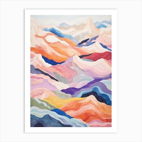 Mount Lafayette United States Colourful Mountain Illustration Art Print