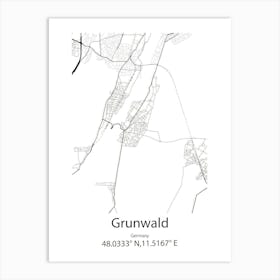 Grunwald,Germany Minimalist Map Art Print