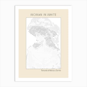 Ascii Art Minimalist – Woman In White – Raimundo De Madrazo Y Garreta – Classic Painting Art Print