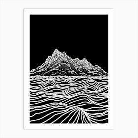 Ben Vorlich Loch Lomond Mountain Line Drawing 5 Art Print