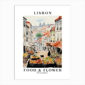 Food Market With Cats In Lisbon 3 Poster Art Print