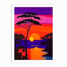 Tropical River Sunset Art Print