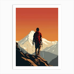 Hiking in Everest Art Print