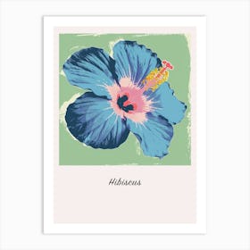 Hibiscus 3 Square Flower Illustration Poster Art Print