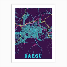 Daegu Map Poster 1 Art Print