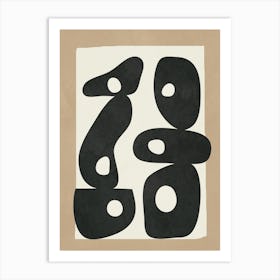 Black & White Mid Century Modern Art 3 Art Print