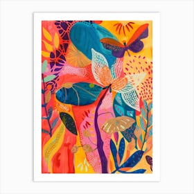 Matisse Inspired,Butterflies, Fauvism Style Art Print