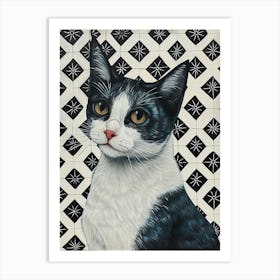 Cat Tile Portrait Art Print