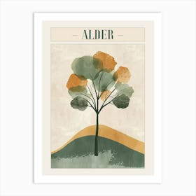 Alder Tree Minimal Japandi Illustration 3 Poster Art Print