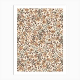 Cowgirl Flowers Pattern Art Print