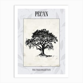 Pecan Tree Simple Geometric Nature Stencil 1 Poster Art Print