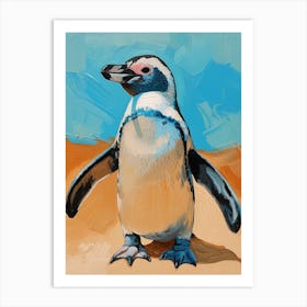 Galapagos Penguin Kangaroo Island Penneshaw Colour Block Painting 1 Art Print