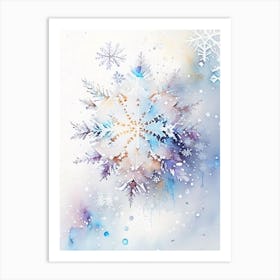 Unique, Snowflakes, Storybook Watercolours 3 Art Print
