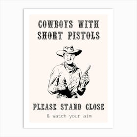 Funny Cowboy Bathroom Print Art Print