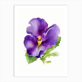 Pansy Wildflower Watercolour 2 Art Print