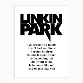 Linkin Park 6 Art Print