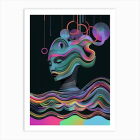 Colorful, abstract, "Luster Transmission" Art Print