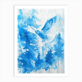 Owl In Blue Art Print