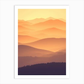 Sunset In The Mountains 8 Art Print