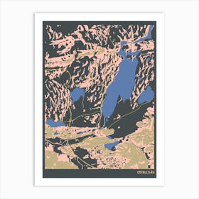 Ostallgäu Lake District Bavaria Germany Hillshade Topographic Map Art Print
