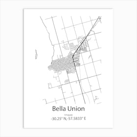 Bella Union,Uruguay Minimalist Map Art Print