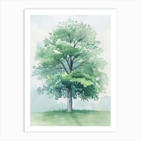 Chestnut Tree Atmospheric Watercolour Painting 1 Art Print