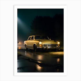 Old Car At Night 2 Art Print